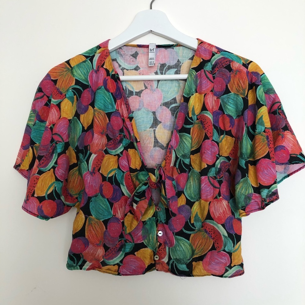 Zara linen top cropped